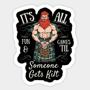 Kilt Dad Joke Pun Shirt Sticker